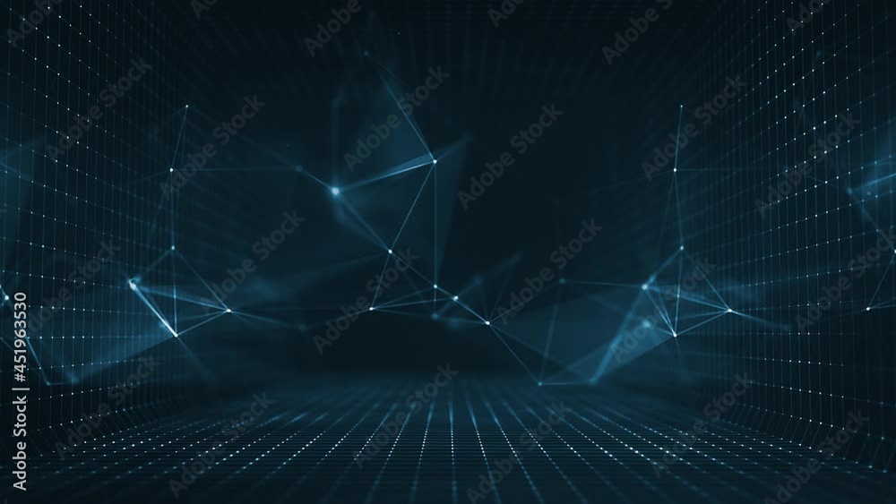 Wall mural abstract plexus geometrical background loop/ 4k animation of an abstract plexus shape technology bac