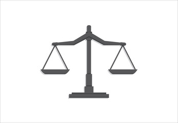 scale of justice flat icon. law court symbol illustration for web and application. black color