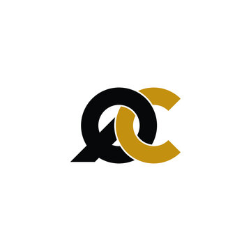 Letter QC simple logo design vector