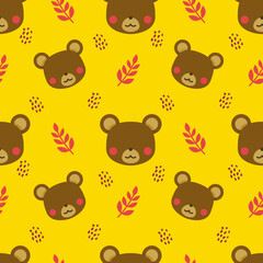 bear animal vector seamless pattern background