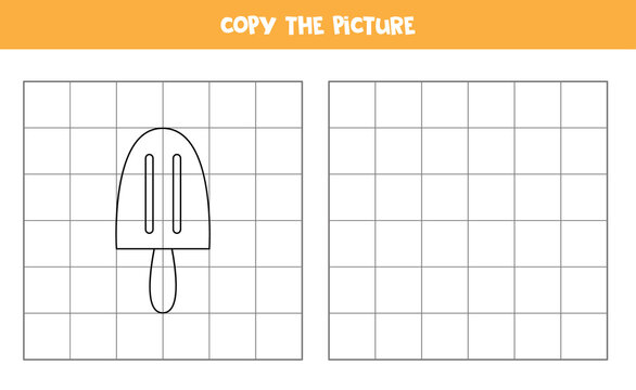 Copy the picture of ice cream. Logical game for kids.