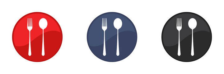 Fork and spoon icons set, menu logo, cutlery silhouette. Web design. Vector illustration.