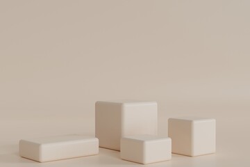 Geometric Shape Podium For Product Presentation on Minimal background.3D minimal concept design illustration