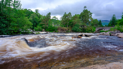 The Falls of Dochart at Killin on the River Tay in the Loch Lomond and Trossachs National Park, Scotland