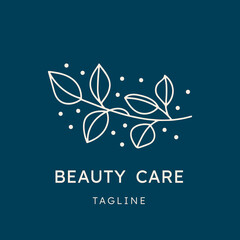 Beauty Care Logo Vector Template. This logo can be used in beauty products, cosmetics, skin care, feminine brands, spa salon, yoga and natural organic brands. Minimal design logo art.