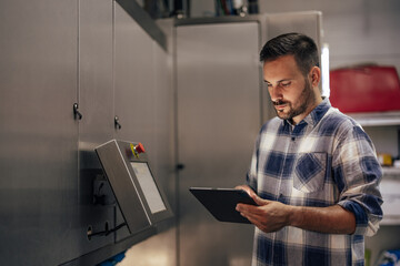 Adult man, comparing results.