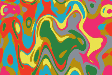 カーキの地色にカラフルな迷彩風マーブリング