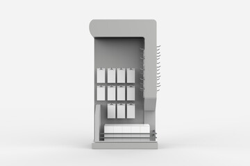 Display stand, retail display stand for product , display stands isolated on white background. 3d illustration