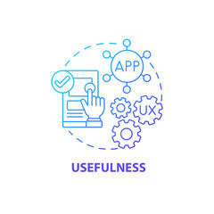 Product usefulness concept icon. UX principle abstract idea thin line illustration. Fulfilling client needs. Good user experience. Completing actions accurately. Vector isolated outline color drawing