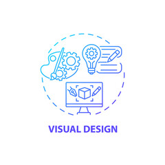 Visual design concept icon. UX design abstract idea thin line illustration. Well-designed site. Good visual experience. Creating attractive application. Vector isolated outline color drawing