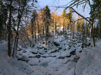 Panorama Wildbachklamm Buchberger-Leite im Winter