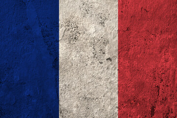 France aged flag grunge background illustration. High quality detailed french flag backdrop banner with grungy elements