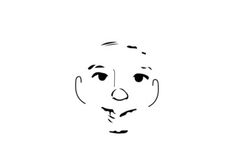 Abstract baby face. Silhouette, vector graphics.