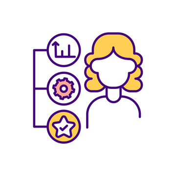 Employment Status RGB Color Icon. Female Worker Claims For Maternity Leave. Paid Leave Entitlement For Women To Take Care Of Child. Isolated Vector Illustration. Simple Filled Line Drawing