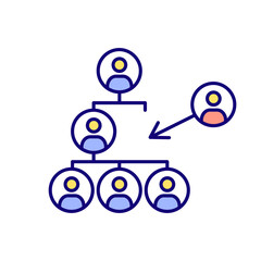 Return to same job RGB color icon. Work agreement. Same workplace and conditions. Get back to work after parental, mternity leave. Isolated vector illustration. Simple filled line drawing
