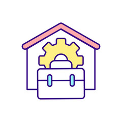 Caual workers and self employed citizens RGB color icon. Maternity, paternity leave rights and payment. Allowance and entitlement. Isolated vector illustration. Simple filled line drawing