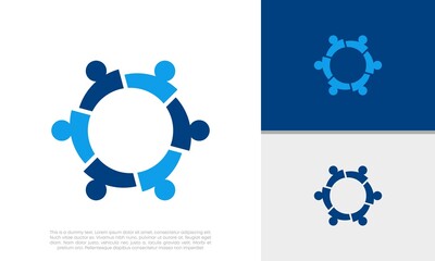 Fototapeta na wymiar Human Resources Consulting Company, Global Community Logo. Social Networking logo designs. 