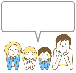 家族　二世代　ふきだし