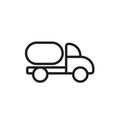 water truck line icon. liquid transportation symbol. isolated vector image