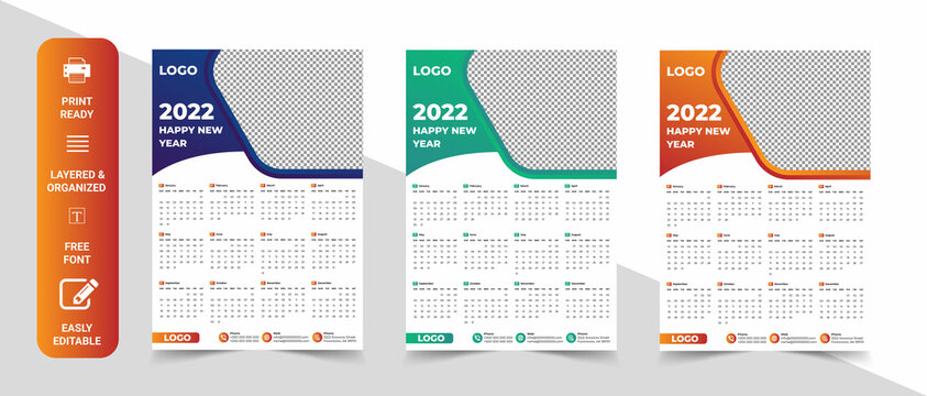 Calendar 2022 Vector Design