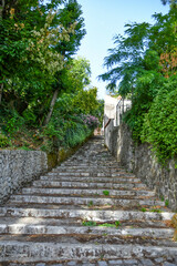 A street in the historic center of Trecchina, a old town in the Basilicata region, Italy.
