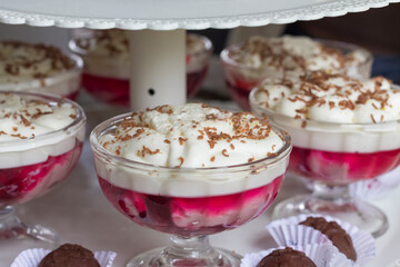Children's picnic with cakes and sweets.