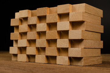 stack of wooden block - 451976174