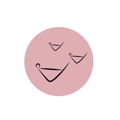 yoga poses black silhouettes on pink background. Highlights yoga icons for social media stories about sports, relaxation and meditation