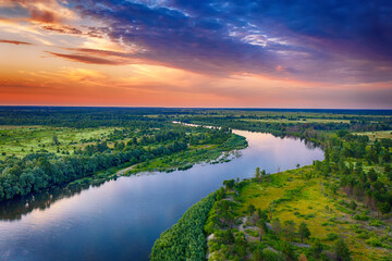Obraz premium Rural summer sunset