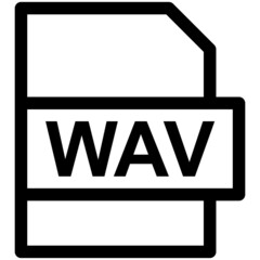 WAV File Format Vector line Icon Design