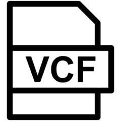 VCF File Format Vector line Icon Design - obrazy, fototapety, plakaty