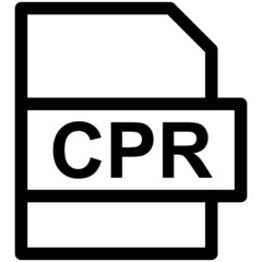 CPR File Format Vector line Icon Design