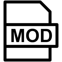 MOD File Format Vector line Icon Design