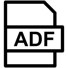 ADF File Format Vector line Icon Design