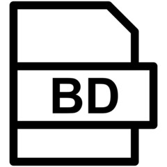 BD File Format Vector line Icon Design