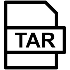 TAR File Format Vector line Icon Design