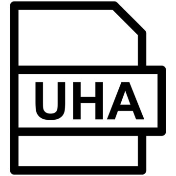UHA File Format Vector line Icon Design