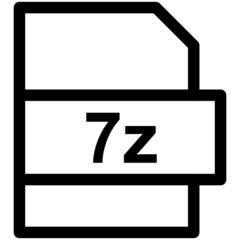 7z File Format Vector line Icon Design