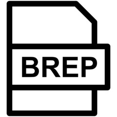 BREP File Format Vector line Icon Design