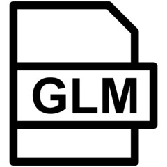 GLM File Format Vector line Icon Design