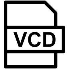VCD File Format Vector line Icon Design