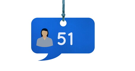 Profile icon in a message bubble with numbers 4k