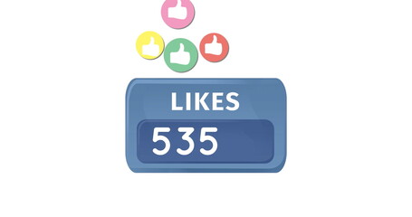 Colorful like icons and likes counter 4k