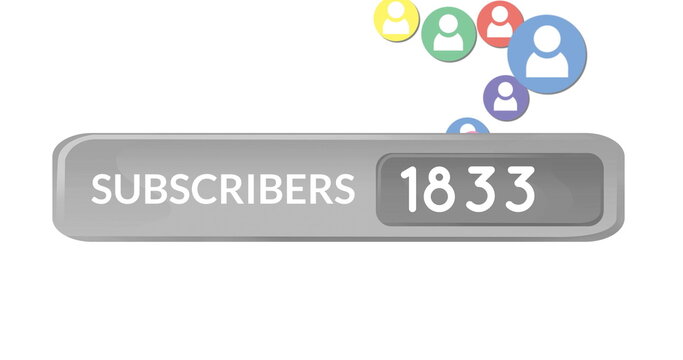 Colorful profile icon and subscribers counter 4k