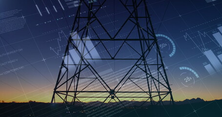 Graphs and statistics on transmission towers 4k
