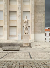 Coimbra, Portugal, . Universidade de Coimbra, Univesity of Coimbra, statue