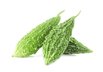 Bitter melon or Bitter gourd isolated on white background