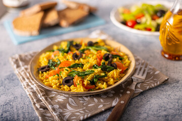 Curry risotto with spinach