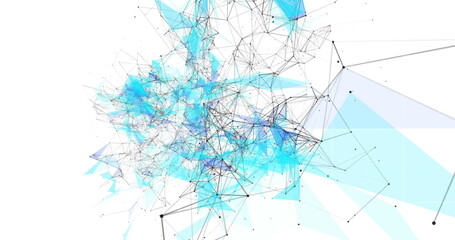 BLue graphs moving over network of connections against world map