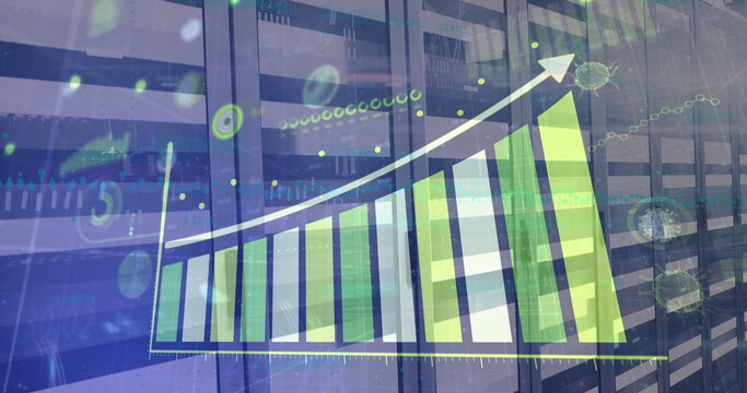 Coronavirus digital interface against server room - Powered by Adobe